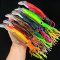 Saltwater Fishing 180mm 240mm Artificial Lure Luminous Soft Skirt FLoating Lure ABS PVC Trolling Lure Squid Lure for Cuttlefish