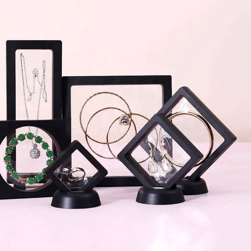 Custom Logo Modern Eco-Friendly PE Film Transparent Suspended Display Ring Bracelet Necklace Earring Jewelry Case