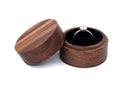Round Wooden Japan Style Natural Walnut Color Jewelry Boxes for Shop Display and Gift Craft
