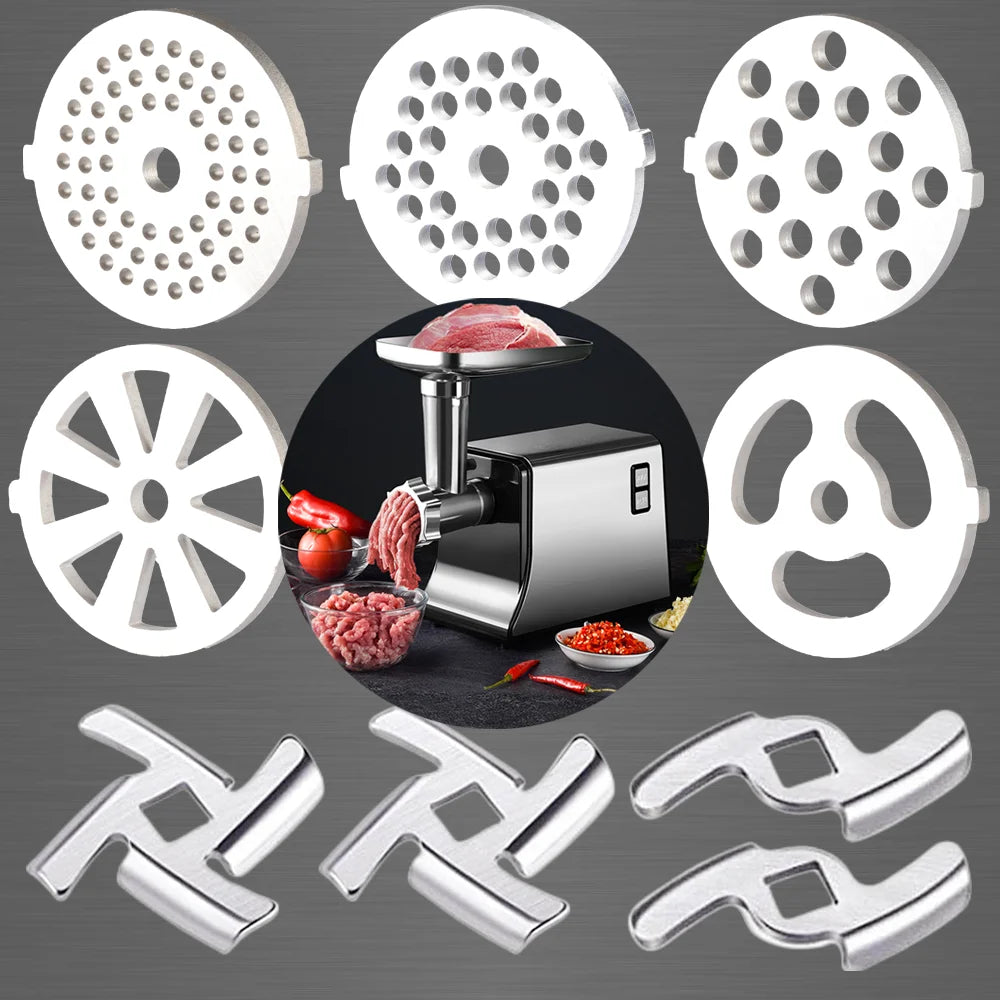 Meat Grinder Blades Plate Discs Stainless Steel Food Knife Cutter Meat Grinder Replacement Parts for Size 5 Stand Mixer