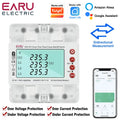 Three Phase 380V Tuya WiFi Smart Bi-Directional Energy Power kWh Meter Over Under Voltage Protector Relay Switch Current Limit