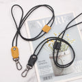Adjustable Length Neck Lanyard Lightweight PU Leather Keychain Neck Strap Multi-functional Strap for ID Cards Keys Camera Phone