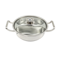 304 Stainless Steel 2-grid Compartment Hot Pot for Home Use Soup and Stock Pot Multi-Division Hot Pot Pan for Induction Cookers MegaBDM