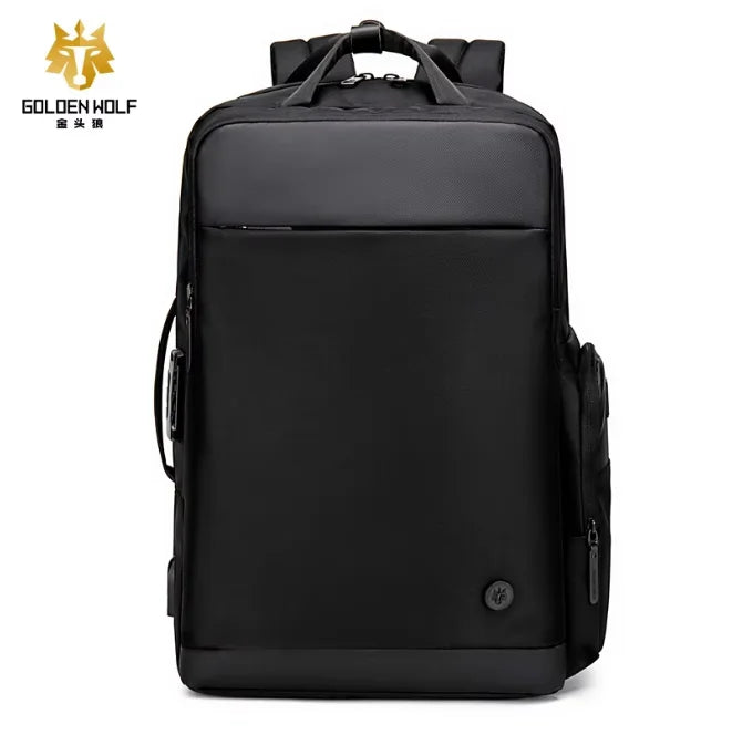 Golden Wolf Wholesale Anti-Theft Laptop Waterproof Backpack with Lock Polyester Zipper Closure Unisex