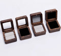 Custom Logo Double and Single Ring Boxes Rustic Walnut Wooden Wedding and Engagement Proposal Storage for Jewelry Packaging