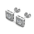 Wholesale Priced GRA Moissanite Jewelry Hypoallergenic 925 Sterling Silver Small Square Halo Stud Earrings Destiny Jewellery