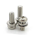 Sems Screw Steel Pan Head Phillips Drive  Zinc Plated Combination Screw with Spring and Flat Washer Pan Head Electronics Screw