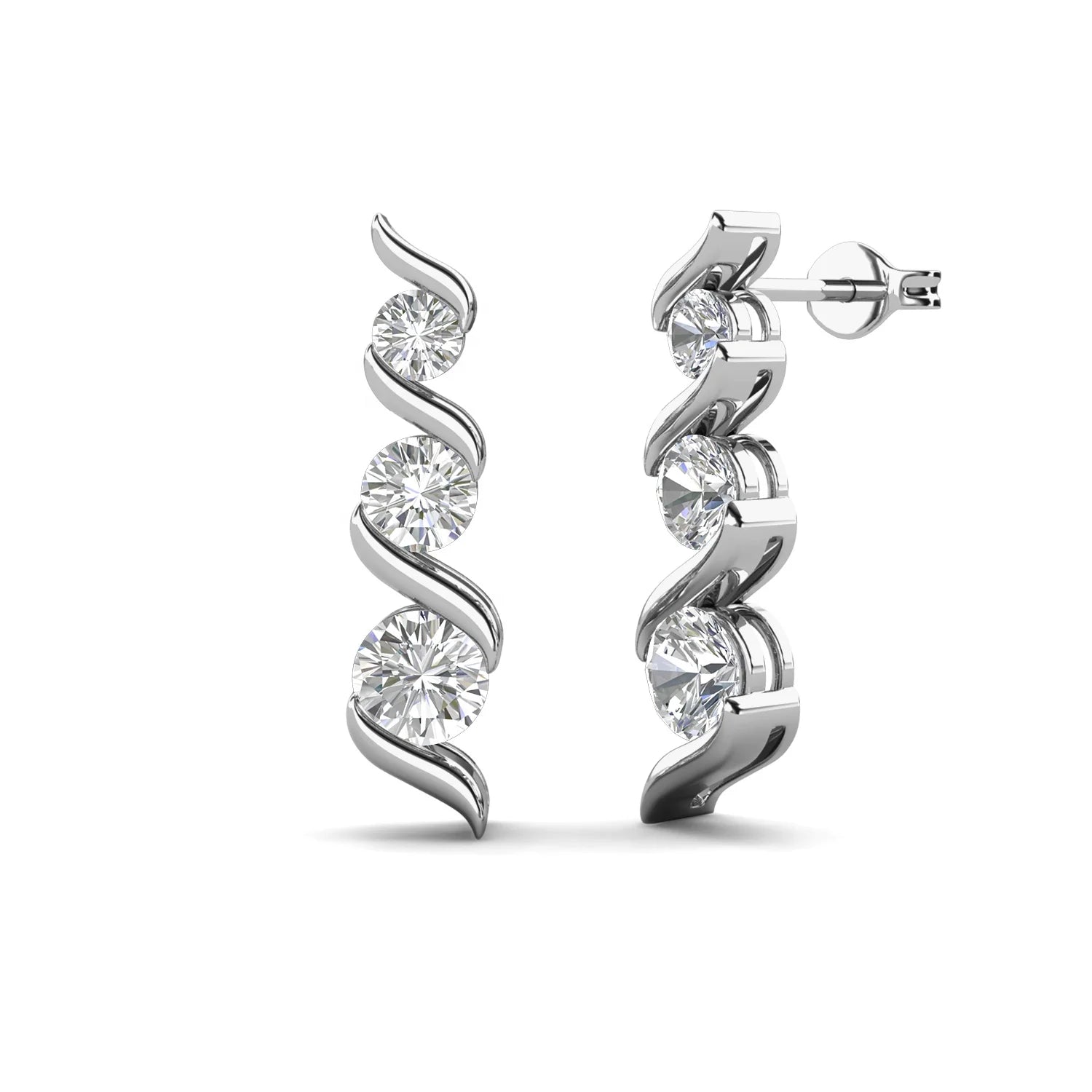 Latest 925 Sterling Silver Moissanite Diamond Women Jewelry Hypoallergenic Elegant Drop Stud Earrings Destiny Jewellery