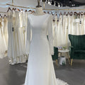 Jancember LSSG016 Elegant Muslim Satin Long Sleeve Mermaid Wedding Dresses