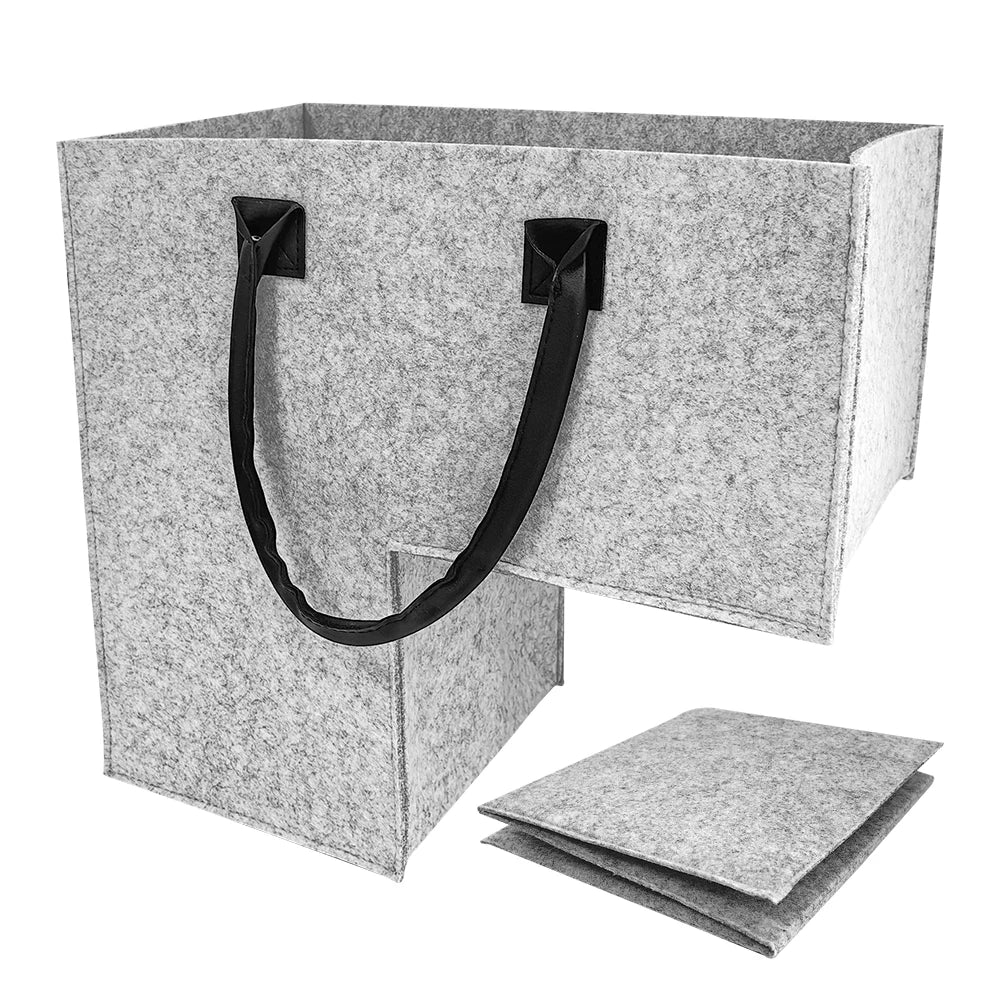 Lightweight Large Collapsible Foldable Felt Staircase Step Organizer Baskets for Carpeted Wooden Stair