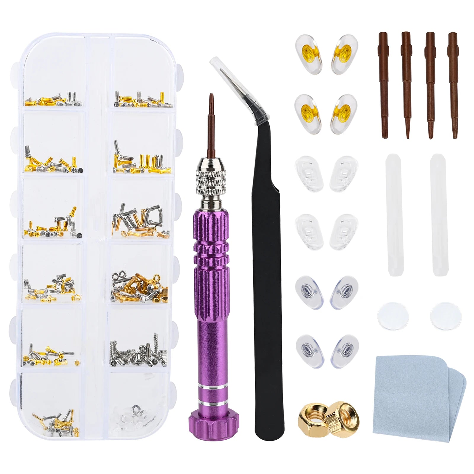Upgraded Eyeglass Repair Kit Eyeglass Repair Kit Contains 5in1 Magnetic Screwdriver Eyeglass Nose PadEyeglass Ear GripsTweezer