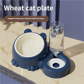 Automatic Cat & Dog Pet Feeder Bowl Set with Removable Water Dispenser 16 Degree Tilted Design Leak Proof & Waterproof