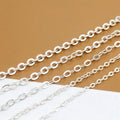 GP Flat Cable Chains S925 Silver Permanent Jewelry Chains Factory Wholesale DIY Bracelet Jewellery Silver Roll Bulk Chains