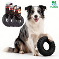 Dog Chew Toy with Treat Hole - Durable TPR Tire for Boredom Teeth Cleaning & Interactive Feeding