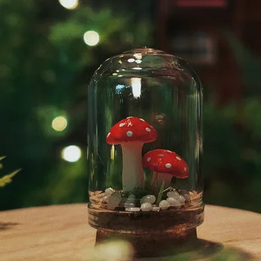 Doll House Simulation Miniature Mini Magic Forest Glass Guardian Mushrooms Model Decor Gift 1/12