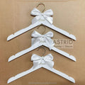 38 CM Anti-Slip Custom Logo Wooden Hanger with White Bow Tie for Clothing Store & Wardrobe Single Tier