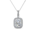 Ice Crushed Cubic Zirconia Women Jewelry 925 Silver Luxury Halo Pendant Necklace Accessoires De Bijoux Destiny Jewellery