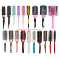 Salon Hair Brush Hair Styling Hairbrush Hairdressing Comb Round Curly Hair Rollers Tools Blue Hair Comb Hook Loop Tape
