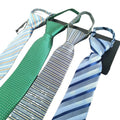 Custom Zipper Tie Dress for Men Women Students Solid & Striped Polyester Suit Business Casual-for Gifts