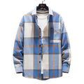 OEM Factory Custom Striped Flannel Plus Size Mens Long Sleeve Hong Kong Style Loose Fit Casual Shirt