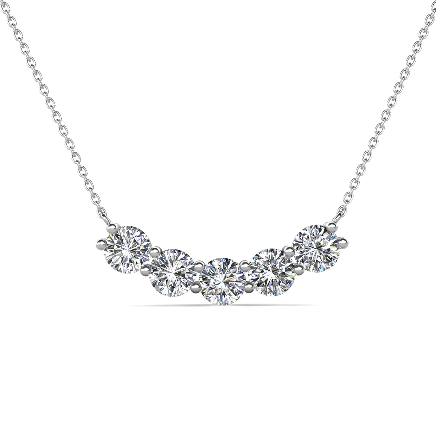 New Moissanite Passed Diamond Tester 925 Silver Smile Curved Pendant Necklace Branded Jewelry for Women Destiny Jewellery