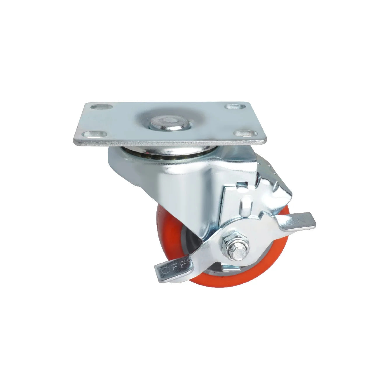 3 Inch Premium Polyurethane PU Caster Brake Heavy Duty Swivel Zinc Plate Side Pedal Brake Dolly Living Room Furniture Casters