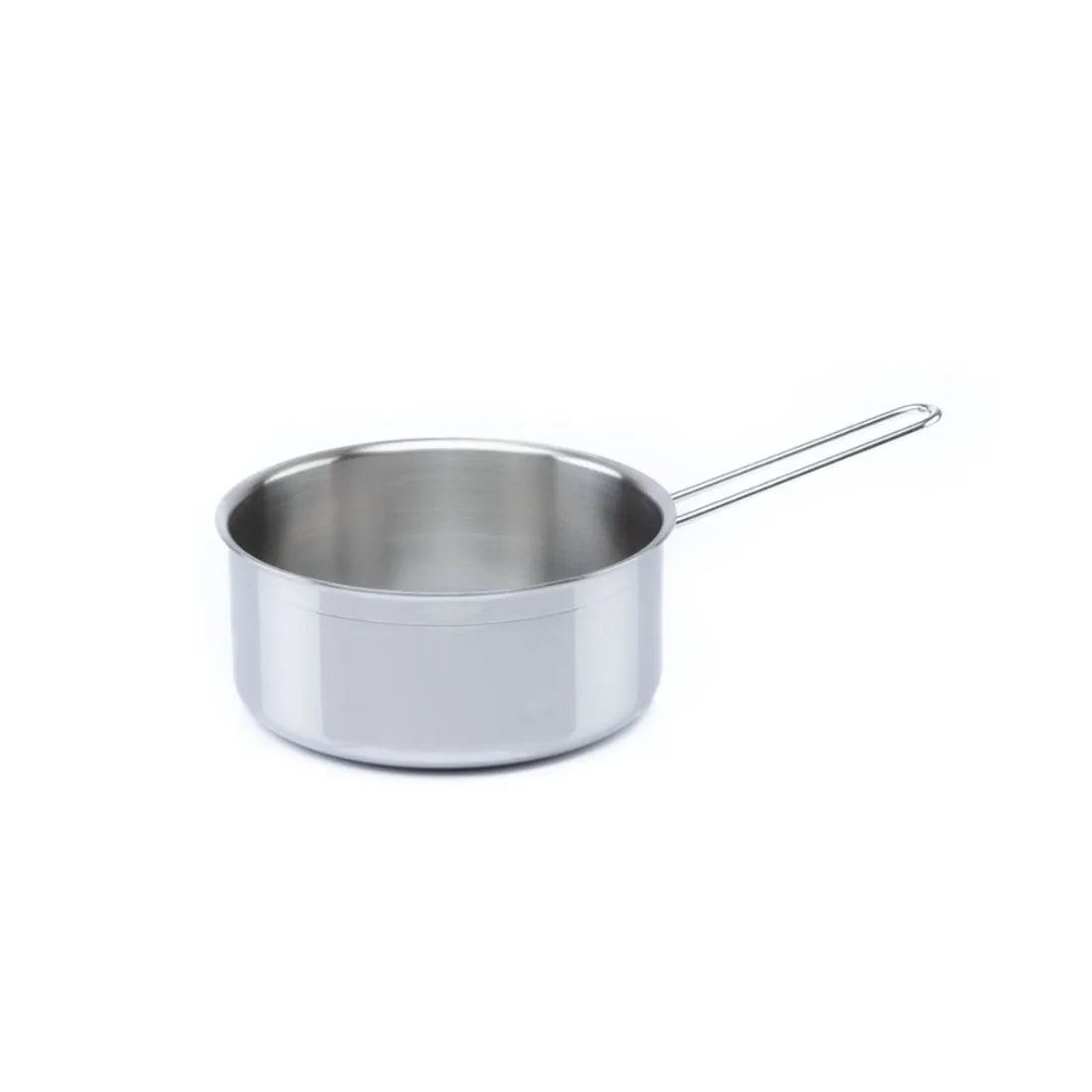 Italian 2025 Classic 1-Ply 1.0mm AISI 430 18/C Stainless Steel Cilindric Casserole Set 14cm Long Handle Induction Ready