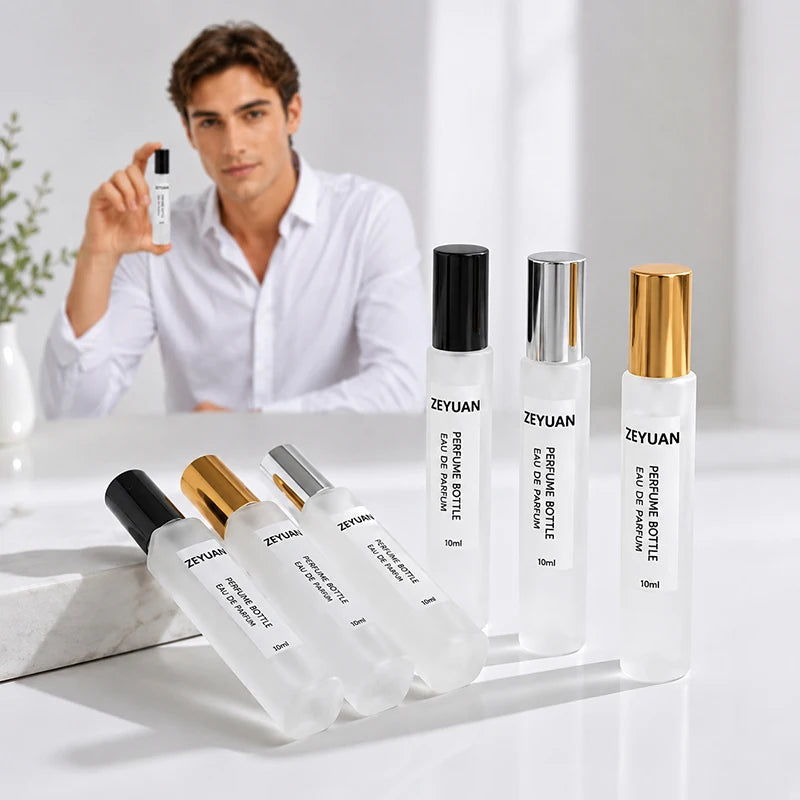 10ml Frosted Glass Perfume Spray Bottle with Metal Cap Portable Fragrance Atomizer Bottle Custom Logo OEM ODM Wholesale MegaBDM