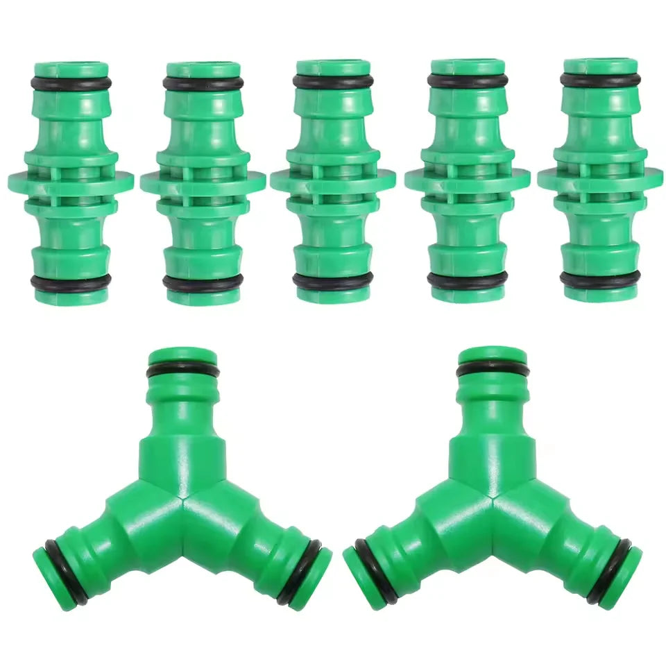 Plastic 1/2 Inch Garden HoseQuick Coupling Connector 2 Way 3 Way Splitter Water Hose Fittings MegaBDM