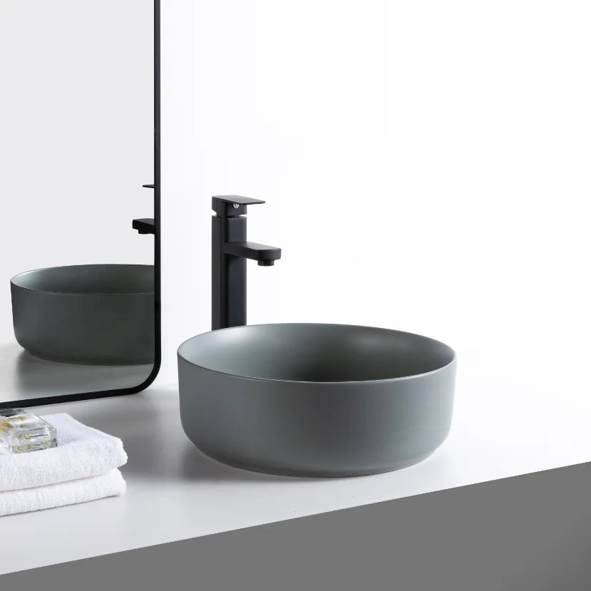 China Factory for Art Basin on Top Matt Grey Color Basin Vanity Small Size