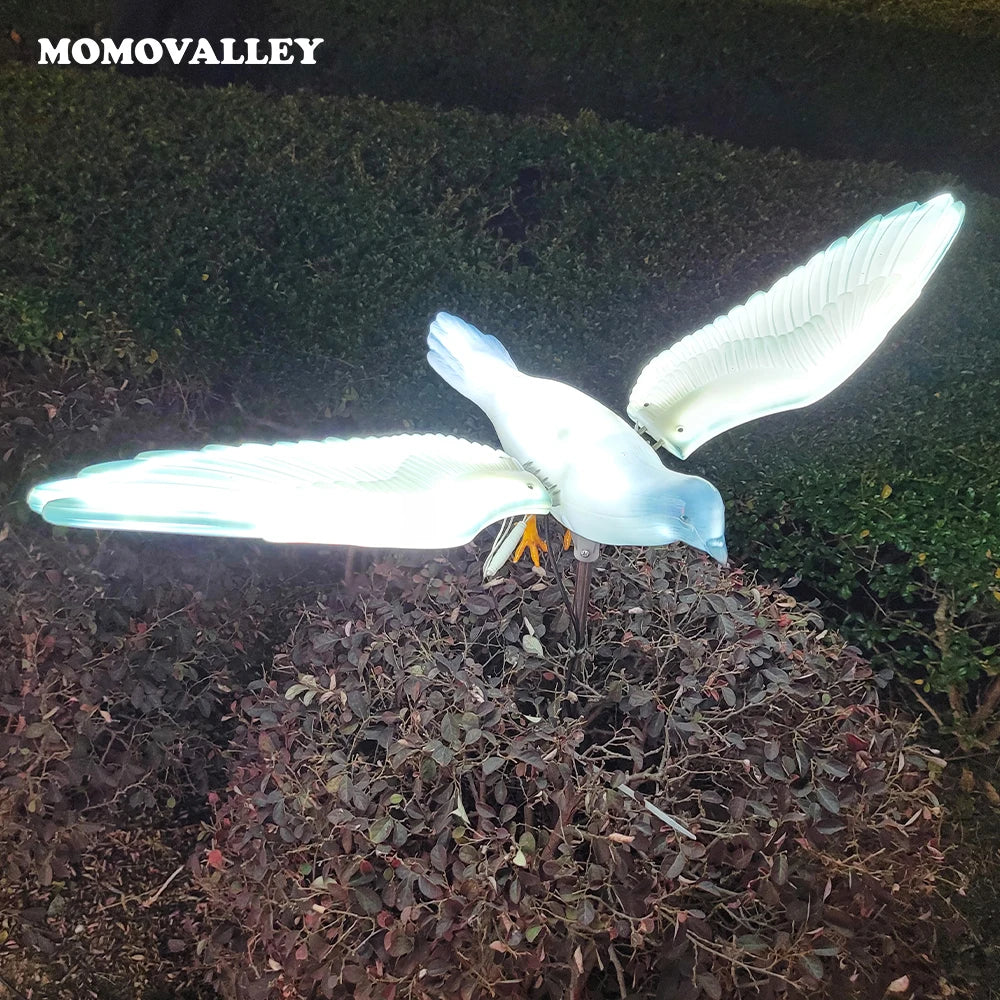 New Waterproof White  Light Blue Abs Shell Butterfly Bird Doves Led Lighting Christmas Decoration Supplies Decorative Birds