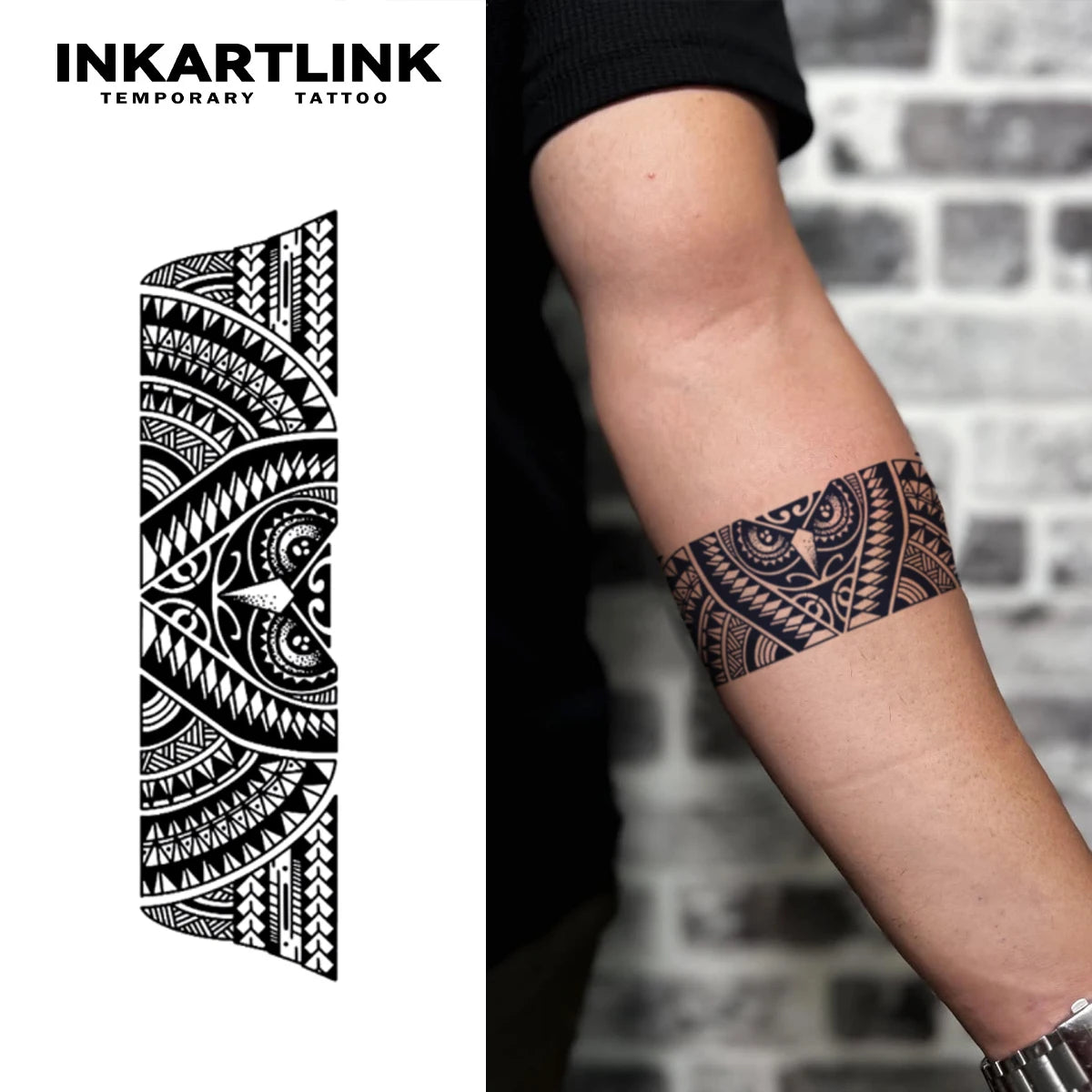 INKARTLINK Polynesian Armband Tattoo Sticker Samoan Tribal Totem Herbal 15 Days Semi-permanent Body Art Bicep Wholesale MegaBDM
