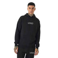 Custom Blank Winter Hoodie Jogger Set Men Plain Black Tracksuit Custom Logo Print Option Streetwear 2-Piece 100% Cotton Fleece