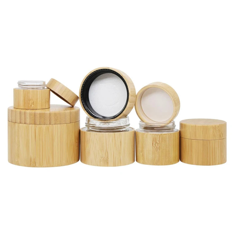 Eco-friendly Food Grade Glass Jars Plastic Lids Container Custom Engraving Logo Trade Mark Deboss Emboss Cosmetic Food Use