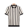 OEM custom logo embroidery printed design summer short-sleeved versatile men's striped personality zipper half-sleeved polo