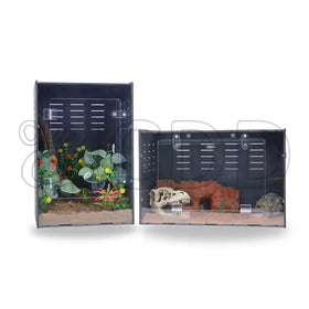 Magnetic PVC 16*16*24 Inch Reptile Terrarium Tank Transparent Geckos Lizards Display Breeding Enclosures Boxed