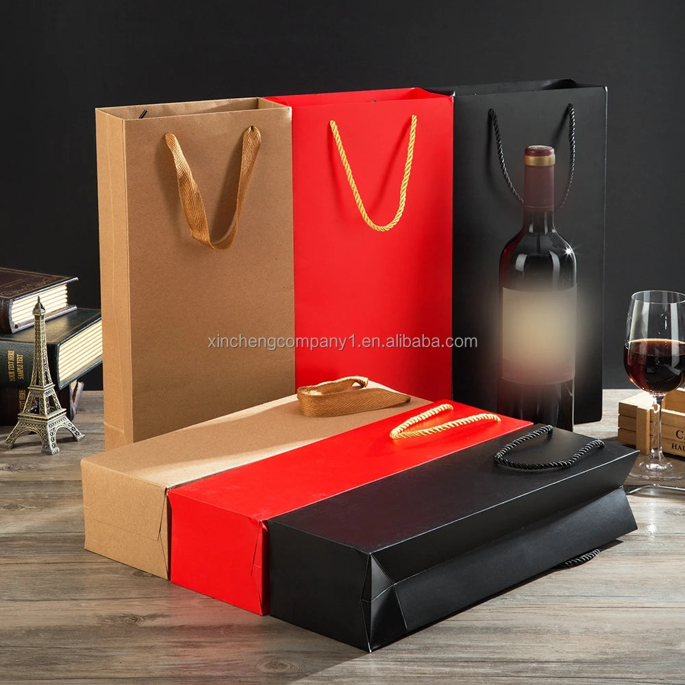 EXW Price Unique Ribbon Handle Gift Carrier Packaging Custom Logo Print Design Luxury Kraft Paper Shopping Bag