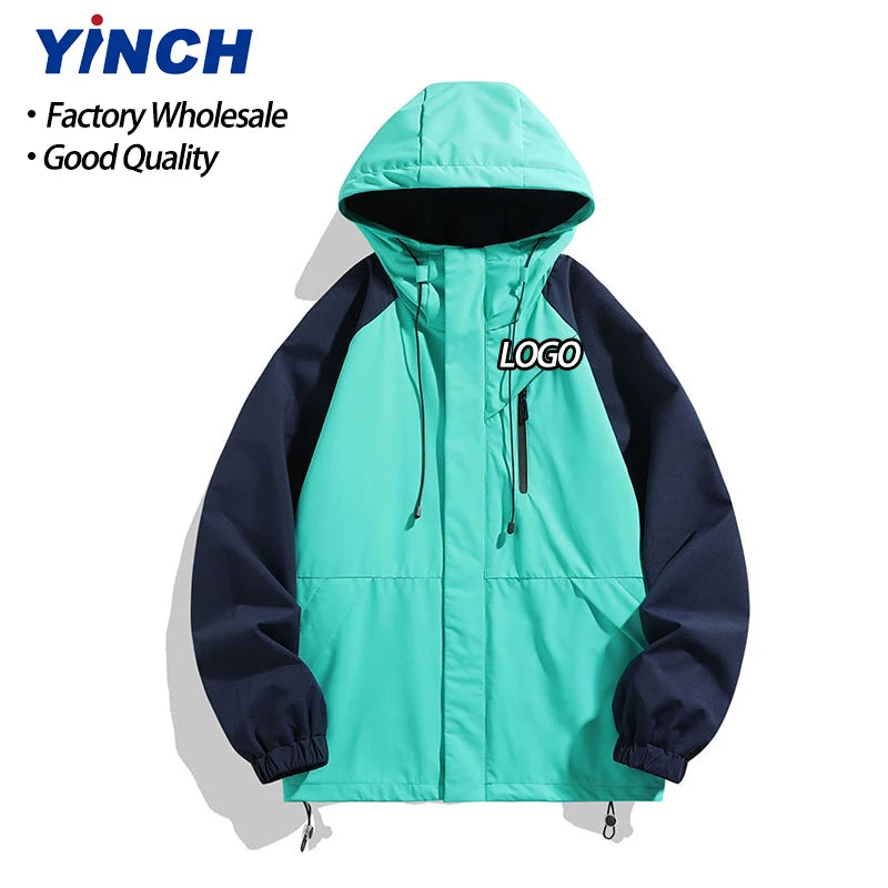 LAYENNE Good Quality Fashionable Water Proof Custom Label Zip up Jacket Rain Jacket Men Sports Waterproof Jacket With Hood