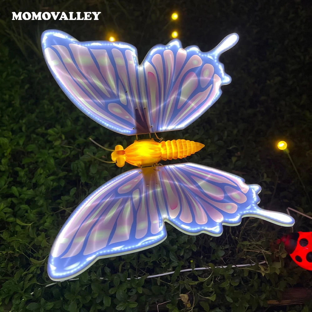 New Release 2026 Outdoor IP65 Waterproof DC 12V Blue LED Christmas Wedding Decoration Garden Lights Dynamic Butterfly Wings