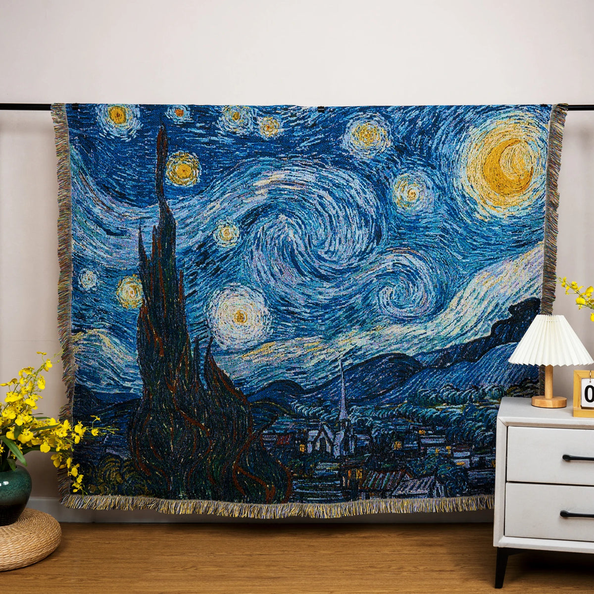 Premium Art-Inspired Jacquard Woven Throw Blanket Festival Pattern Airplane Use Custom Logo Gift Packaging MegaBDM