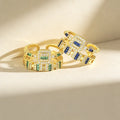 QIKU Elegant Exquisite Opening Adjustable Rings Noble Aesthetic Jewelry Copper Zirconia Women Shiny Luxury Accessory Charm Gift