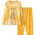 Women's Elegant Breathable Cotton Pyjama Vintage-Style High-Rise Ladies Sleepwear Knitted Casual Tie-Dyed Pattern Pajama Summer
