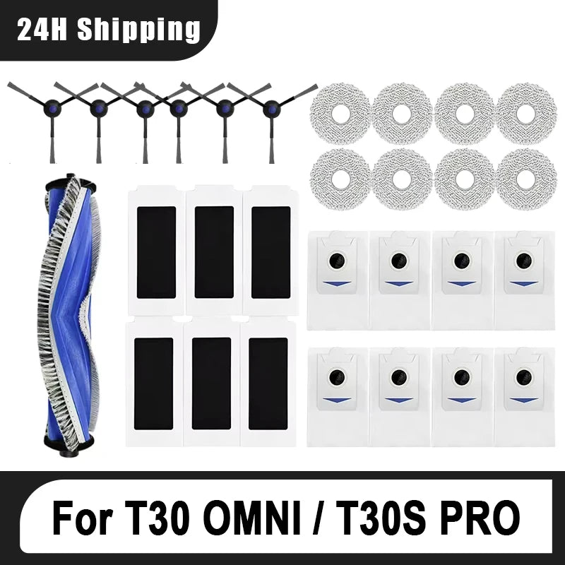 ECOVACS T30 PRO OMNI / T30S PRO / YEEDI M12 Pro+ Robot Vaccum Replacement Parts Dust Bag Main Side Brush