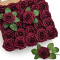 2026 New Artificial Flowers 25pcs Real PE Foam Ivory Roses Flower for Party With Stems for Mothers Valentines Day