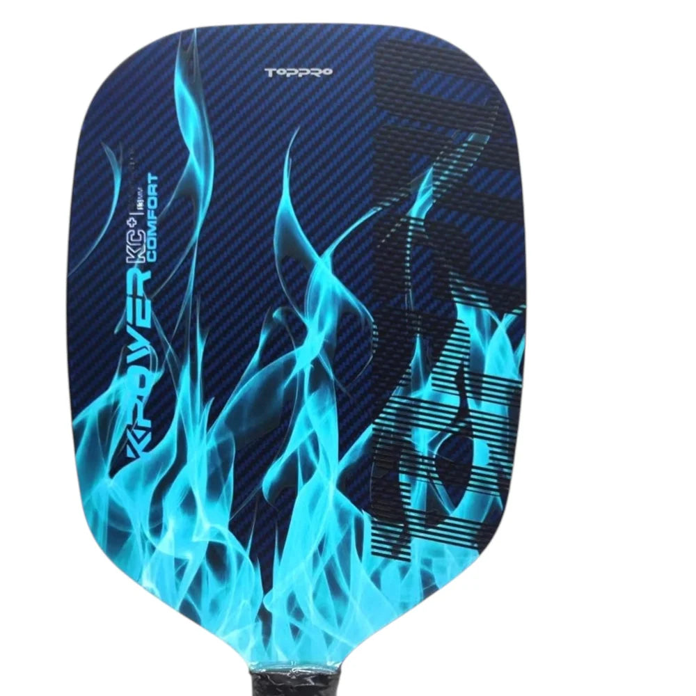 New Picklaball Carbon Fiber Paddle with BLUE-CARBON Color 14mm Thick Premium PU Grip and Polymer Honeycomb Core for Squash Balls