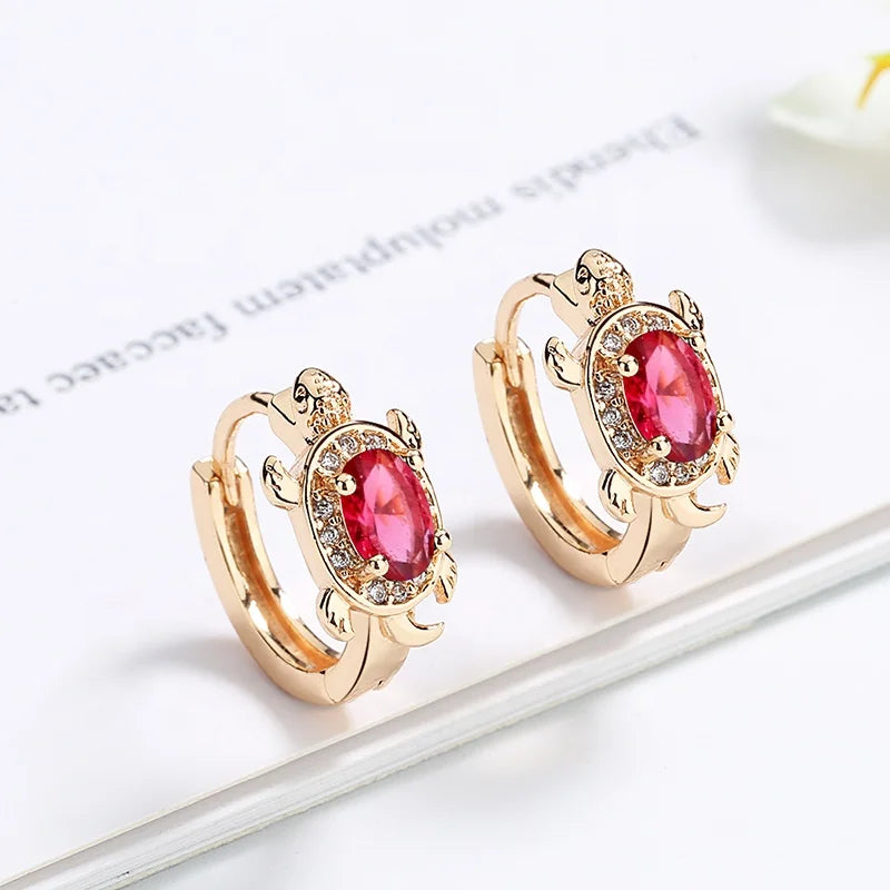 2024 Hot Sales  New Fashion Customizable Animal Wave Iced Cz Rhinestone 18K Gold Plated Hoop Earrings for Women
