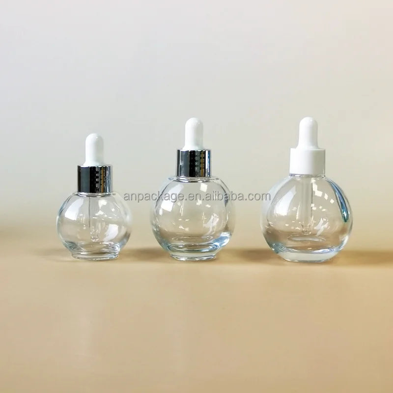 Hot Sale 20ml High-End Custom Logo Glass Dropper Bottle Luxury Fashion Customized Empty Glass for Skin Care Cream Low MOQ