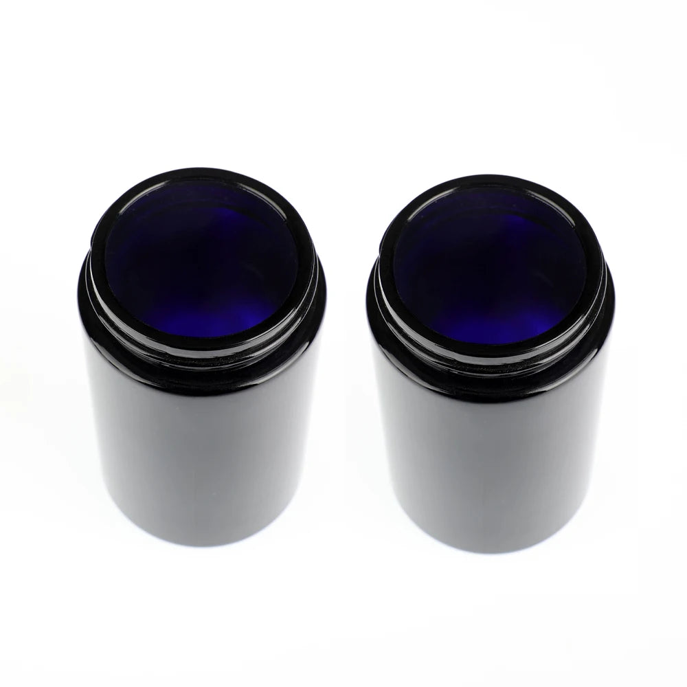 Violet Blue-Black Glass Essential Oil Bottle -Wide Mouth Herb Flower Stash Container With Airtight Resistant Lid