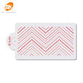 AK Zigzag Line Design Custom Cake Decorating Stencils Mold Reusable PET DIY Painting Drawing Stencil ST-5476