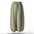 2025 Summer Casual Loose Elastic Waist Crocheted Fleece Lined Boot Cut Wide Leg Pants Anti-Wrinkle Plain Dyed ODM MegaBDM